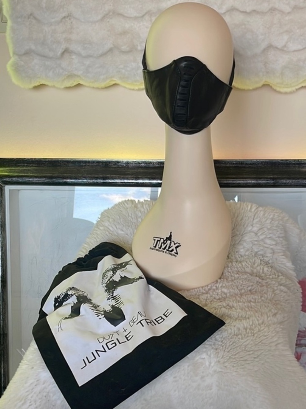 Black Leather Face Mask
